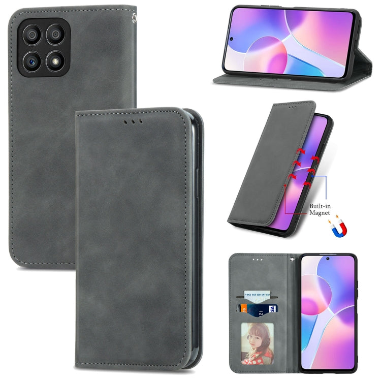 For Honor X30i Retro Skin Feel Magnetic Horizontal Flip Leather Phone Case