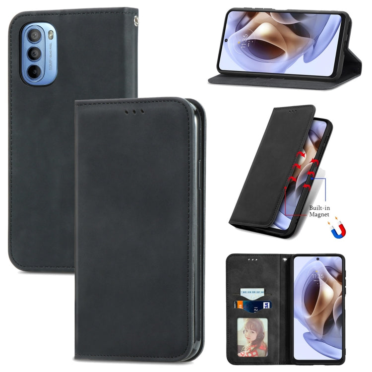 For Motorola Moto G31 Retro Skin Feel Magnetic Horizontal Flip Leather Phone Case