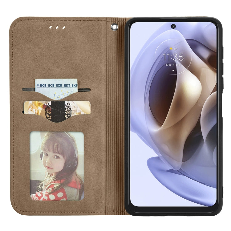 For Motorola Moto G31 Retro Skin Feel Magnetic Horizontal Flip Leather Phone Case