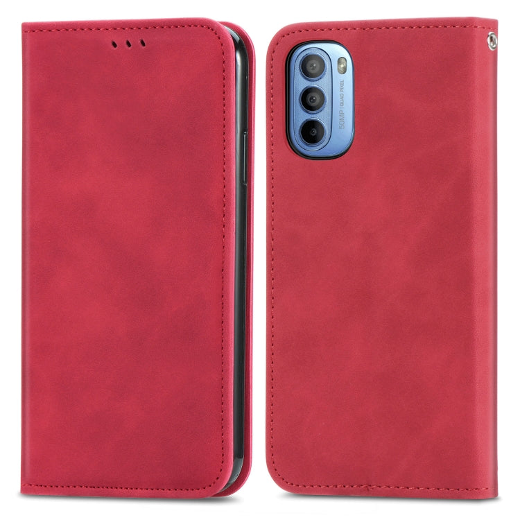 For Motorola Moto G31 Retro Skin Feel Magnetic Horizontal Flip Leather Phone Case