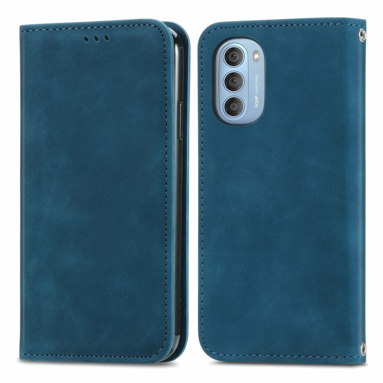 For Motorola Moto G51 Retro Skin Feel Magnetic Horizontal Flip Leather Phone Case