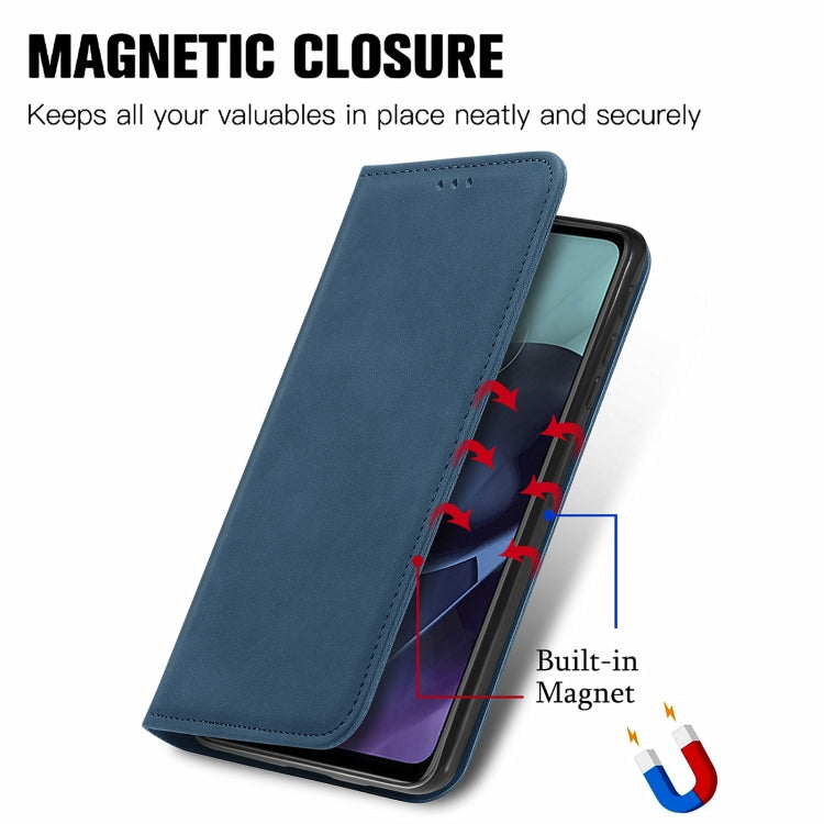 For Motorola Moto G51 Retro Skin Feel Magnetic Horizontal Flip Leather Phone Case