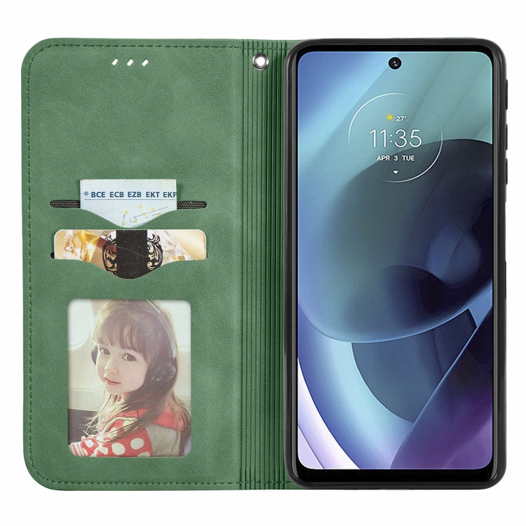 For Motorola Moto G51 Retro Skin Feel Magnetic Horizontal Flip Leather Phone Case