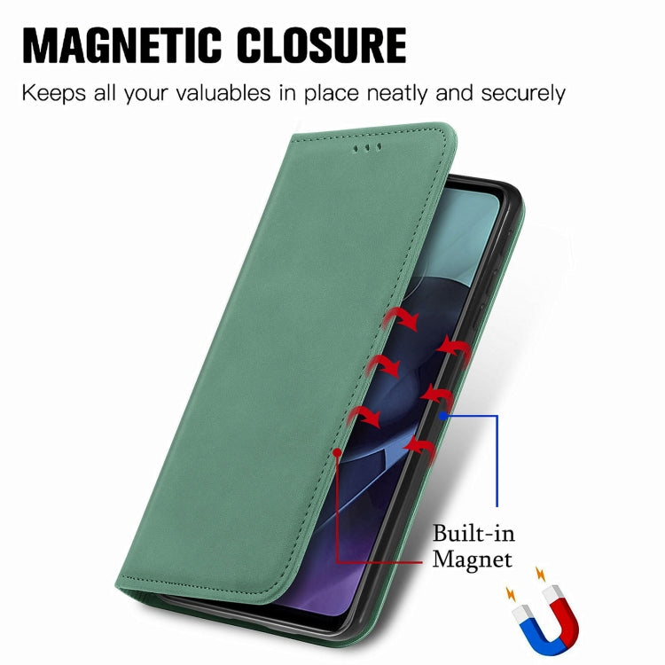 For Motorola Moto G51 Retro Skin Feel Magnetic Horizontal Flip Leather Phone Case