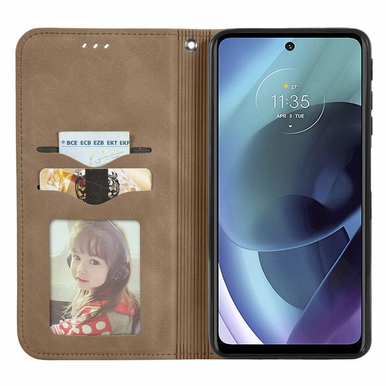 For Motorola Moto G51 Retro Skin Feel Magnetic Horizontal Flip Leather Phone Case