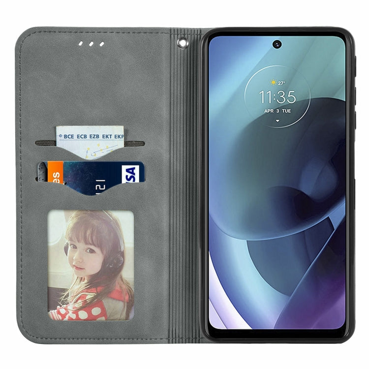 For Motorola Moto G51 Retro Skin Feel Magnetic Horizontal Flip Leather Phone Case