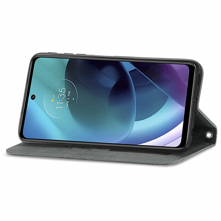 For Motorola Moto G51 Retro Skin Feel Magnetic Horizontal Flip Leather Phone Case