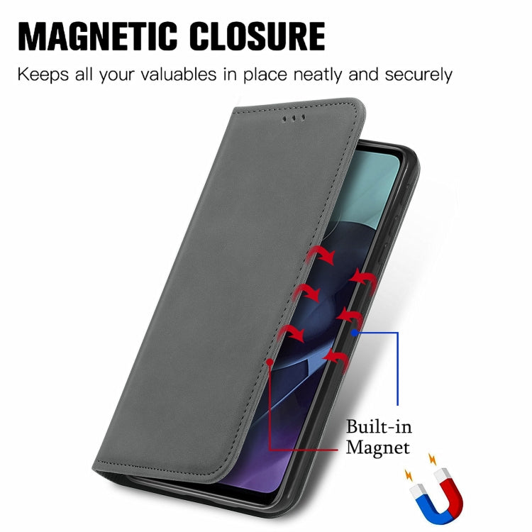 For Motorola Moto G51 Retro Skin Feel Magnetic Horizontal Flip Leather Phone Case