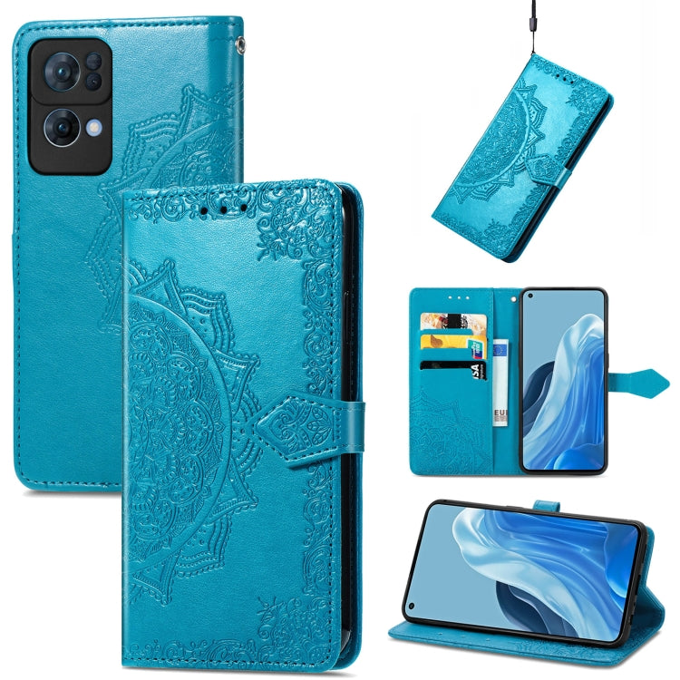 For OPPO Reno7 Pro 5G Mandala Flower Embossed Flip Leather Phone Case
