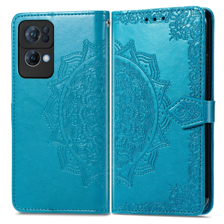 For OPPO Reno7 Pro 5G Mandala Flower Embossed Flip Leather Phone Case