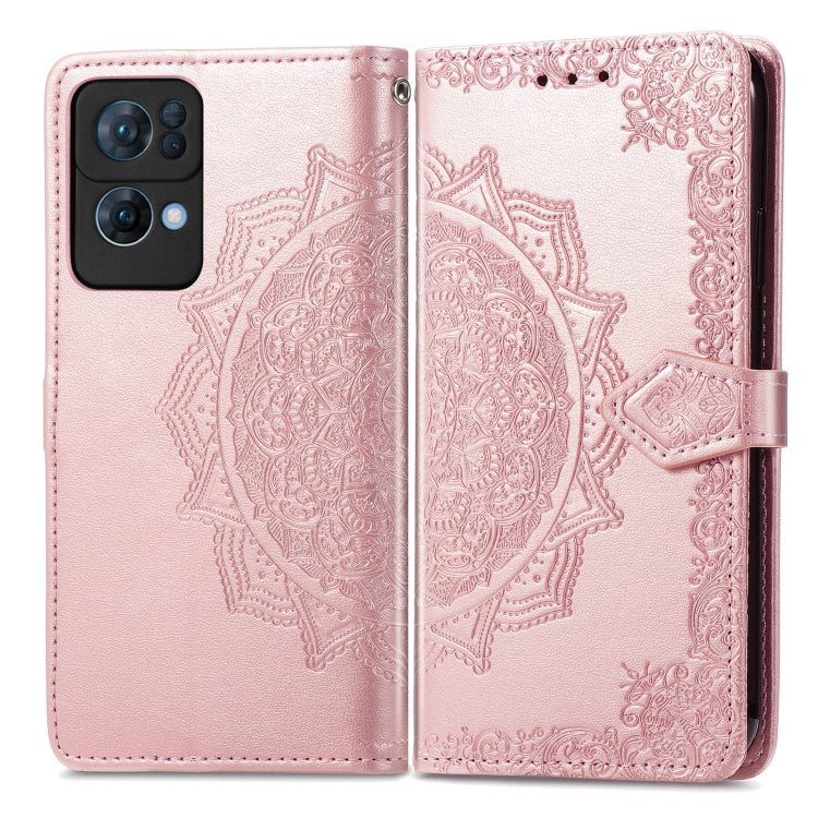 For OPPO Reno7 Pro 5G Mandala Flower Embossed Flip Leather Phone Case