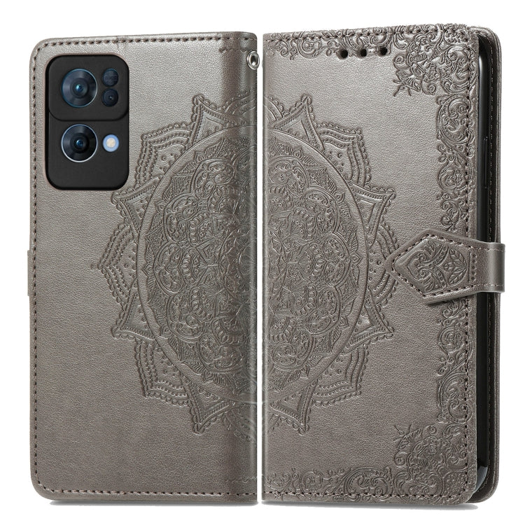 For OPPO Reno7 Pro 5G Mandala Flower Embossed Flip Leather Phone Case