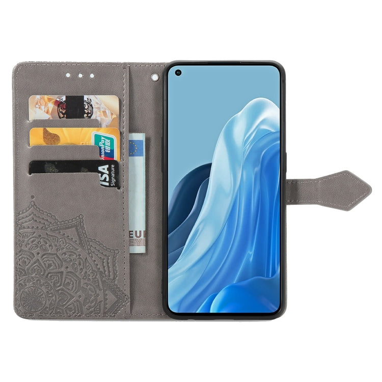 For OPPO Reno7 Pro 5G Mandala Flower Embossed Flip Leather Phone Case