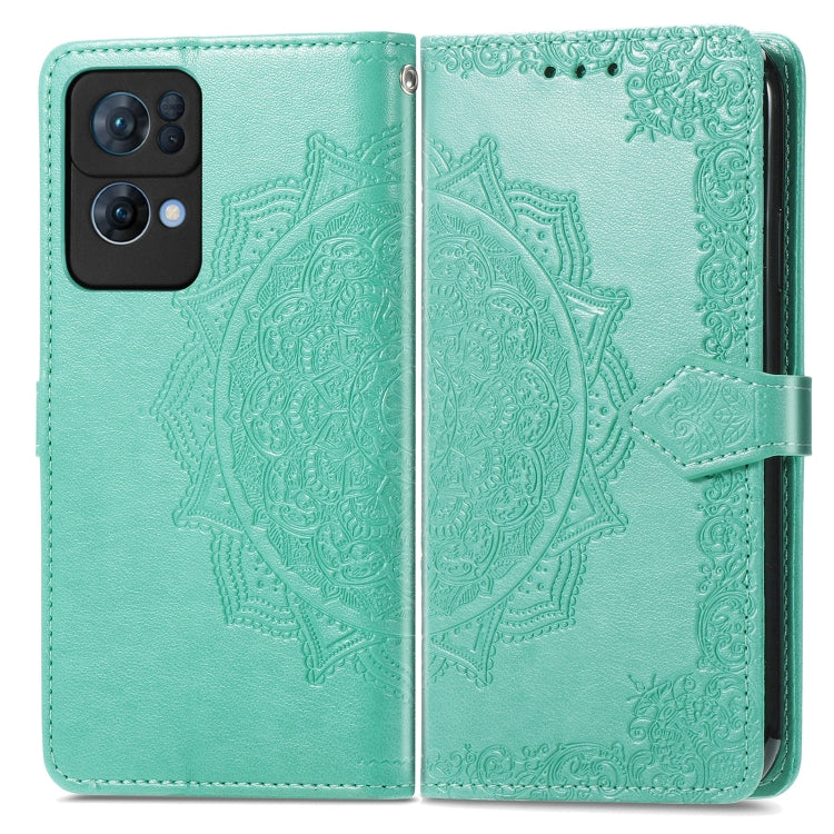 For OPPO Reno7 Pro 5G Mandala Flower Embossed Flip Leather Phone Case