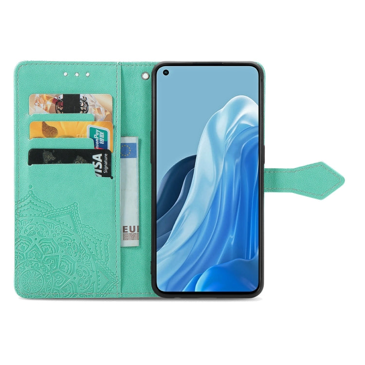 For OPPO Reno7 Pro 5G Mandala Flower Embossed Flip Leather Phone Case