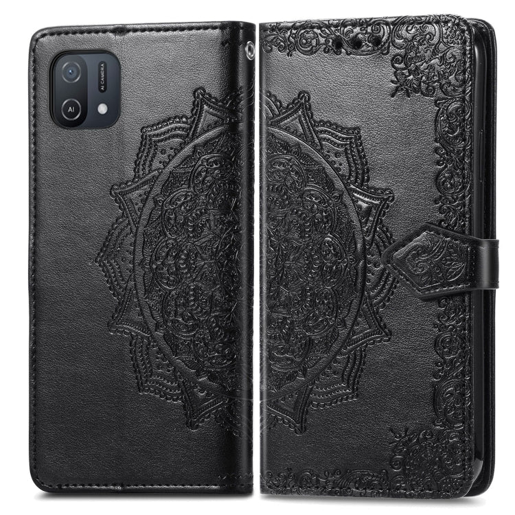 For OPPO A16K Mandala Flower Embossed Flip Leather Phone Case