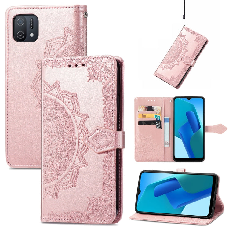 For OPPO A16K Mandala Flower Embossed Flip Leather Phone Case