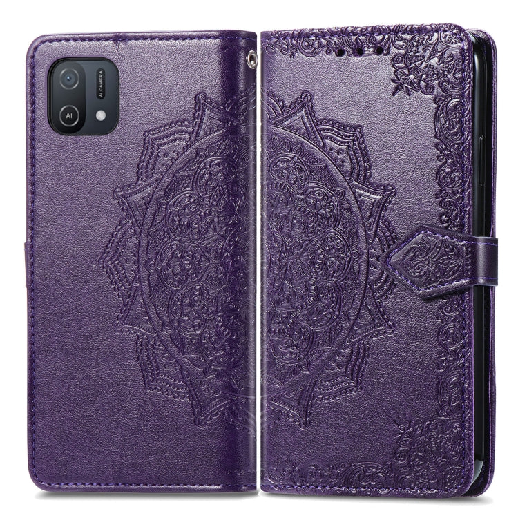 For OPPO A16K Mandala Flower Embossed Flip Leather Phone Case