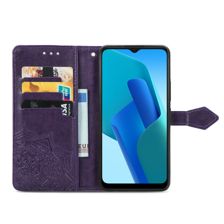 For OPPO A16K Mandala Flower Embossed Flip Leather Phone Case