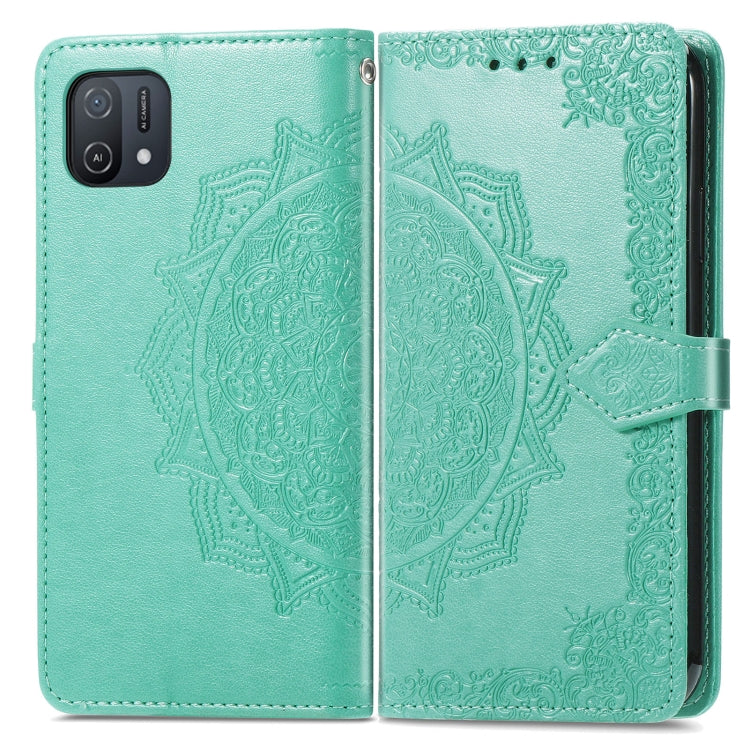 For OPPO A16K Mandala Flower Embossed Flip Leather Phone Case