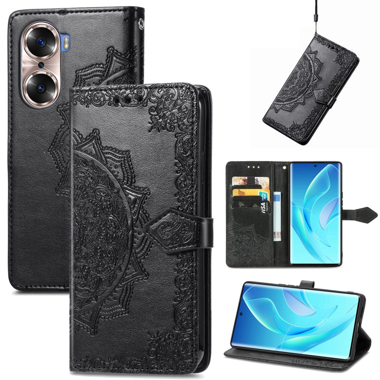 For Honor 60 Mandala Flower Embossed Flip Leather Phone Case