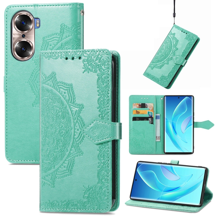 For Honor 60 Mandala Flower Embossed Flip Leather Phone Case