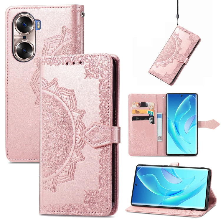 For Honor 60 Mandala Flower Embossed Flip Leather Phone Case