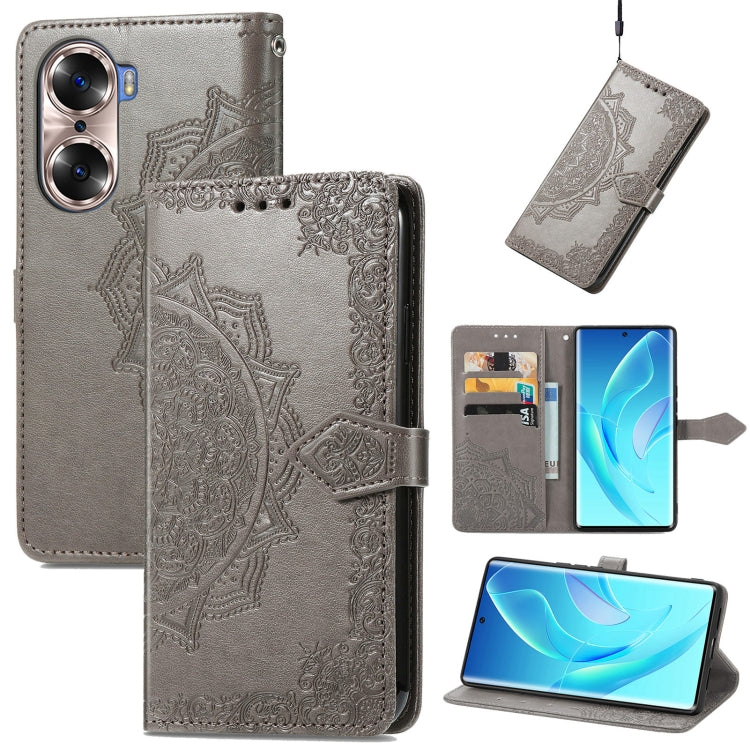 For Honor 60 Mandala Flower Embossed Flip Leather Phone Case