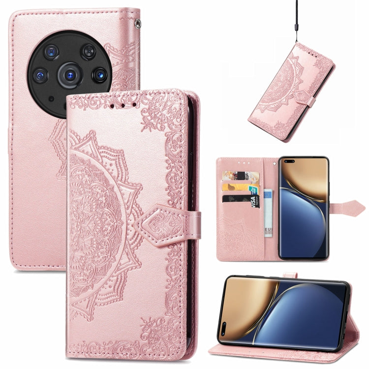 For Honor Magic3 Pro Mandala Flower Embossed Flip Leather Phone Case