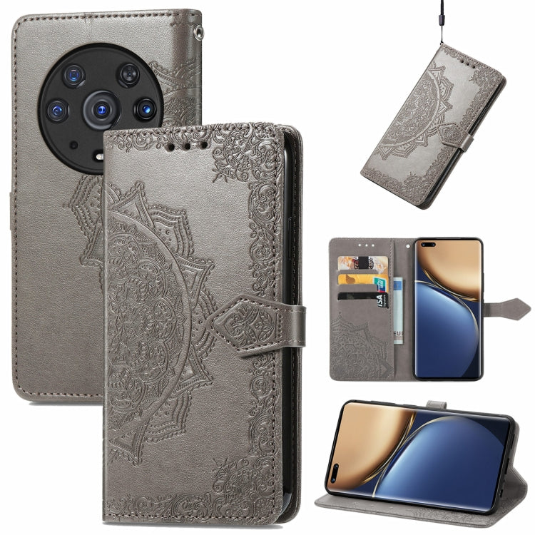 For Honor Magic3 Pro Mandala Flower Embossed Flip Leather Phone Case