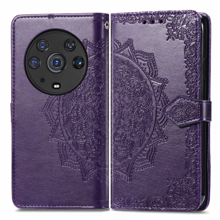 For Honor Magic3 Pro Mandala Flower Embossed Flip Leather Phone Case