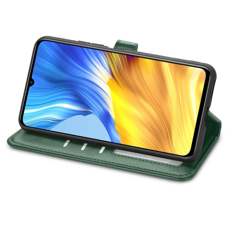 For Honor X10 Max 5G Solid Color Leather Buckle Phone Case