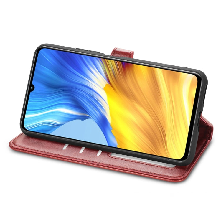 For Honor X10 Max 5G Solid Color Leather Buckle Phone Case