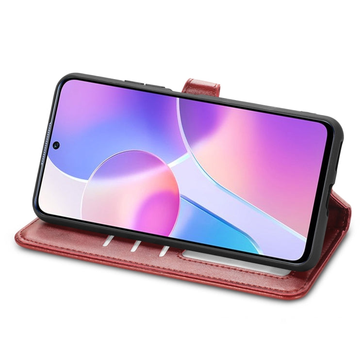 For Honor X30i Solid Color Leather Buckle Phone Case