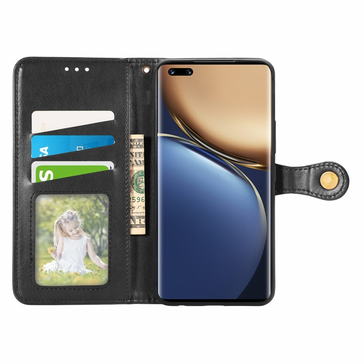 For Honor Magic3 Pro Solid Color Leather Buckle Phone Case