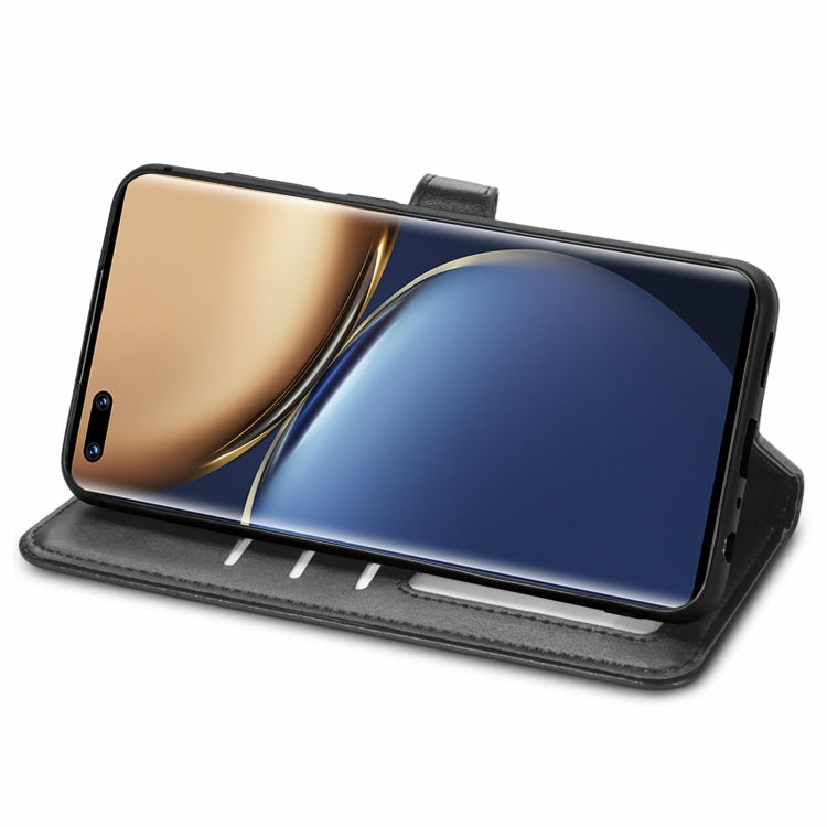 For Honor Magic3 Pro Solid Color Leather Buckle Phone Case