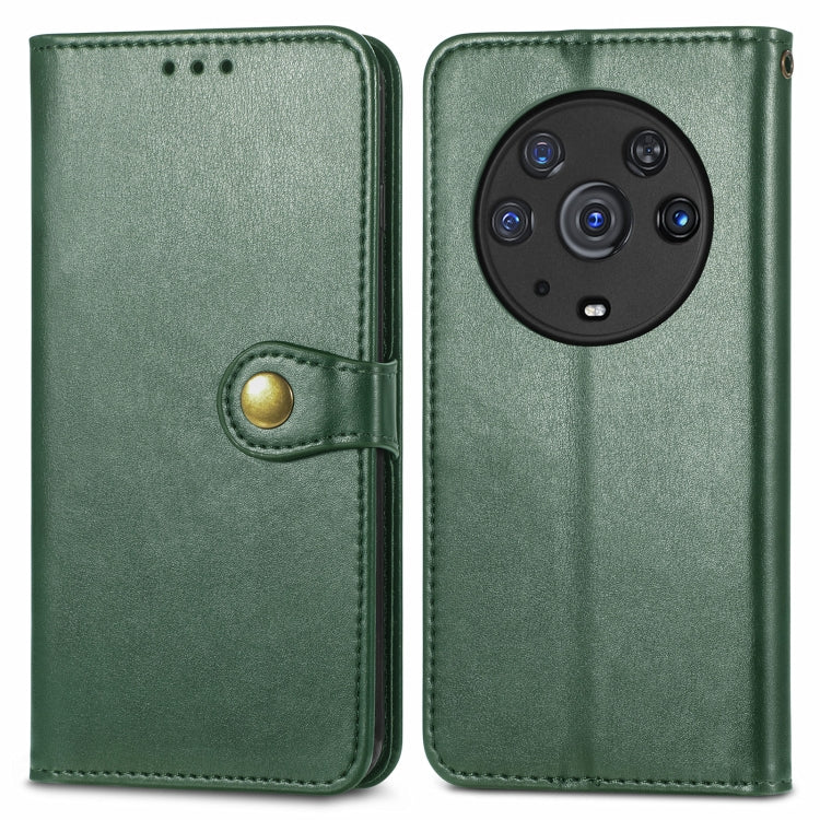 For Honor Magic3 Pro Solid Color Leather Buckle Phone Case