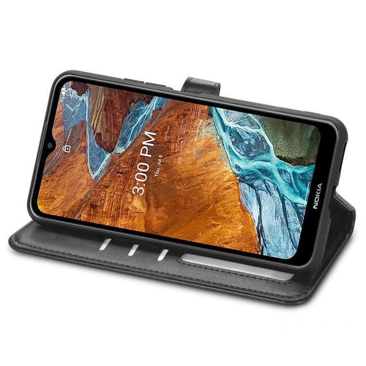 For Nokia G300 Solid Color Leather Buckle Phone Case