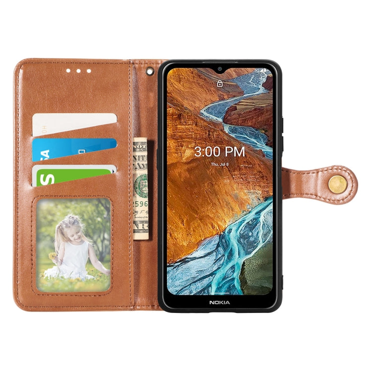 For Nokia G300 Solid Color Leather Buckle Phone Case
