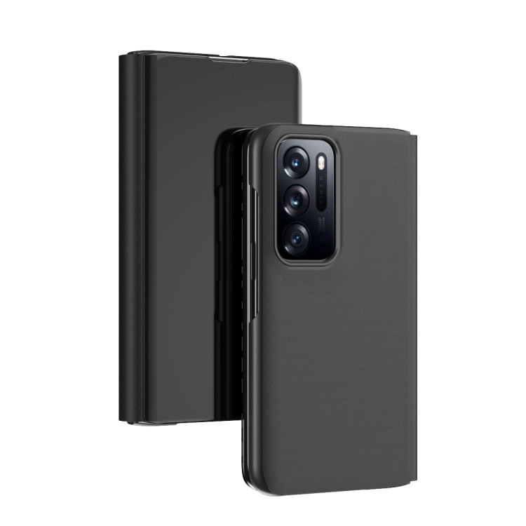 For OPPO Find N Plated Mirror Folding Flip Leather Phone Case with Holder