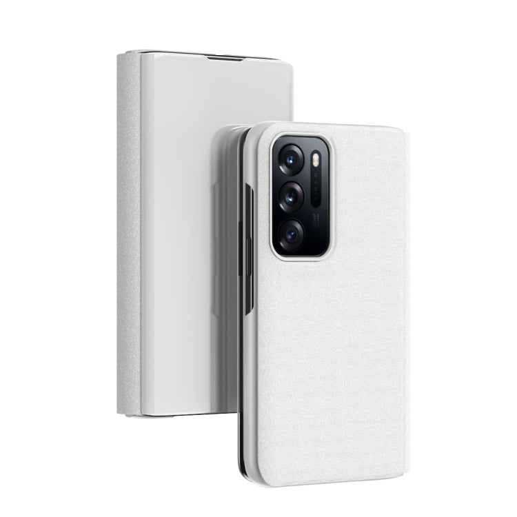 For OPPO Find N Plated Mirror Folding Flip Leather Phone Case with Holder