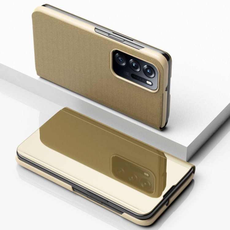 For OPPO Find N Plated Mirror Folding Flip Leather Phone Case with Holder