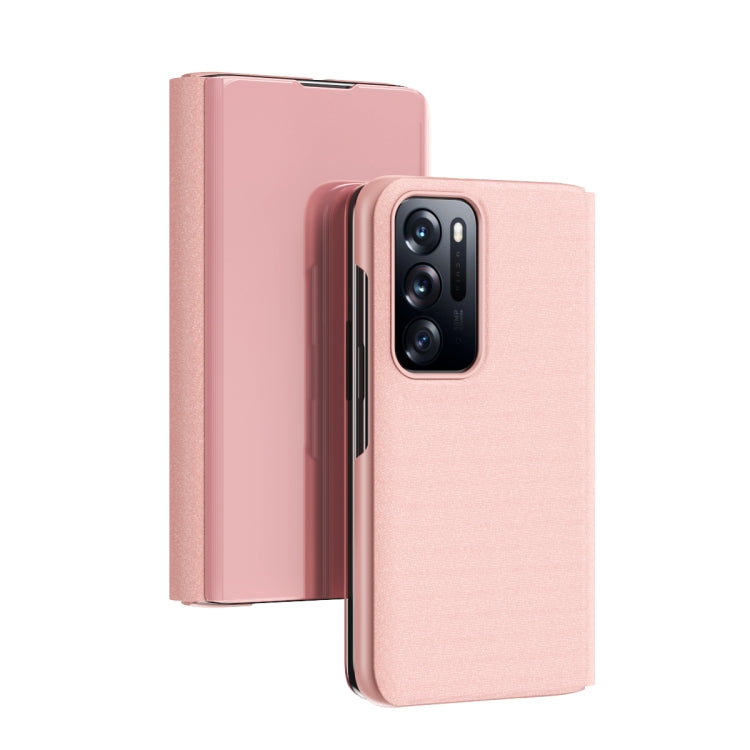 For OPPO Find N Plated Mirror Folding Flip Leather Phone Case with Holder