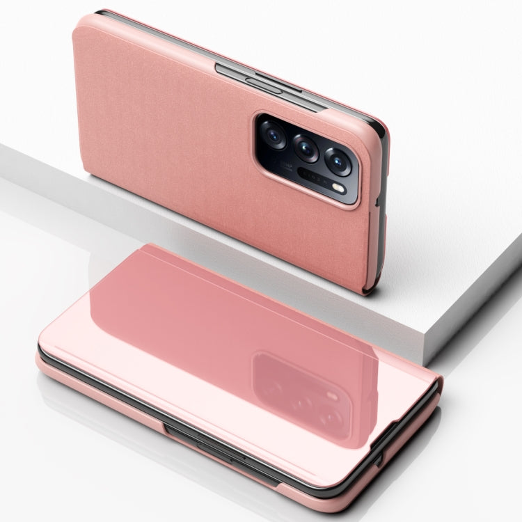 For OPPO Find N Plated Mirror Folding Flip Leather Phone Case with Holder