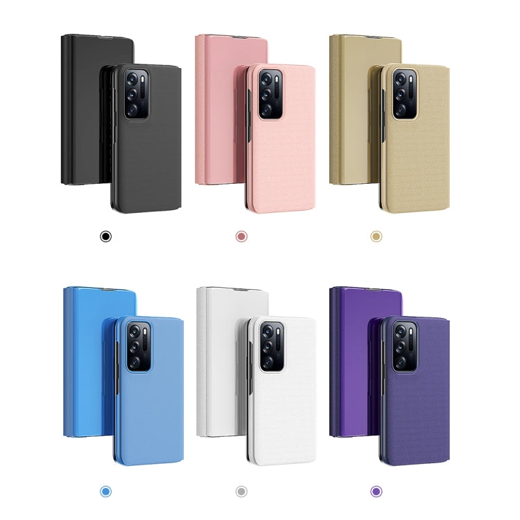 For OPPO Find N Plated Mirror Folding Flip Leather Phone Case with Holder