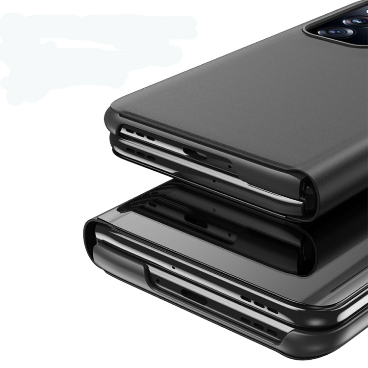 For OPPO Find N Plated Mirror Folding Flip Leather Phone Case with Holder