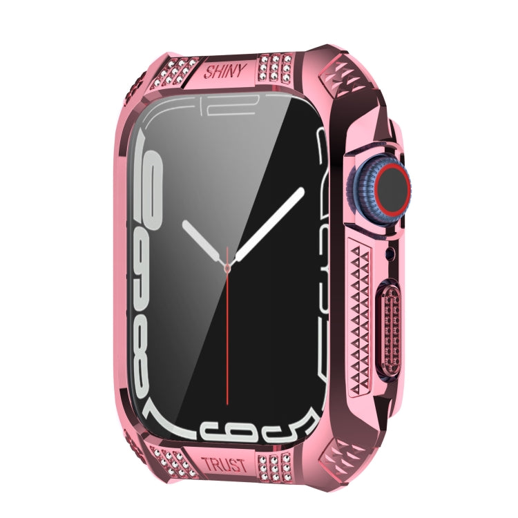 For Apple Watch Series 8 / 7 45mm Armor Diamond PC Toughened Film Integrated Protective Case