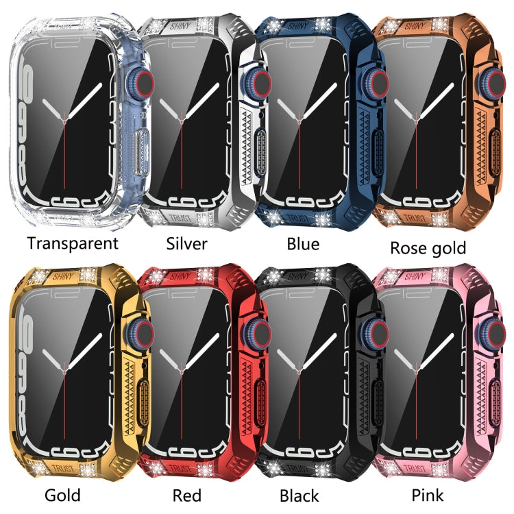 For Apple Watch Series 8 / 7 45mm Armor Diamond PC Toughened Film Integrated Protective Case