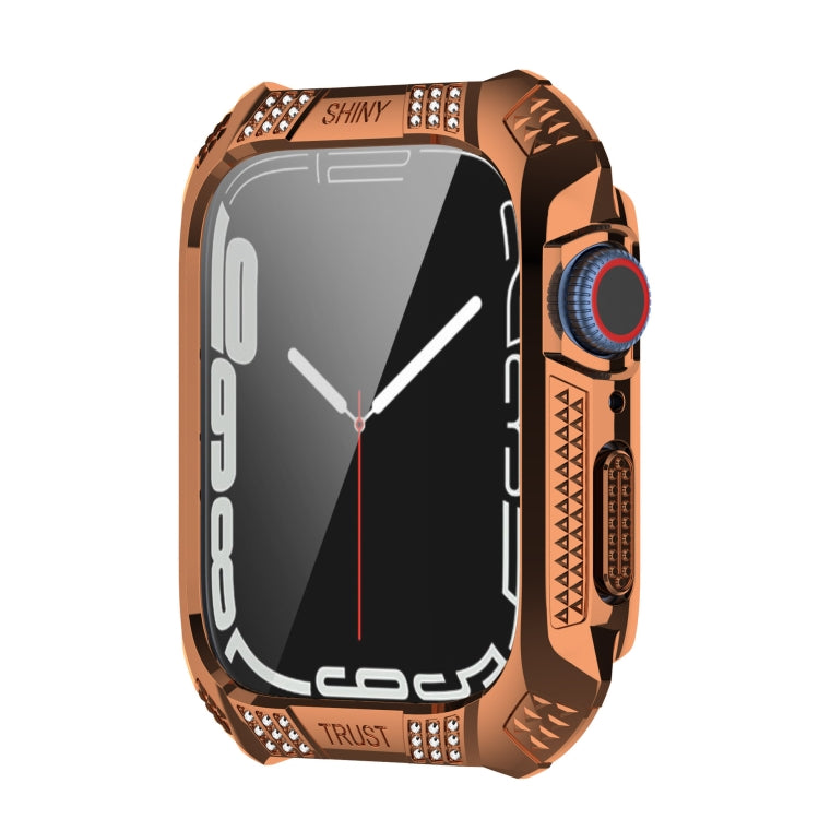 For Apple Watch Series 8 / 7 41mm Armor Diamond PC Toughened Film Integrated Protective Case