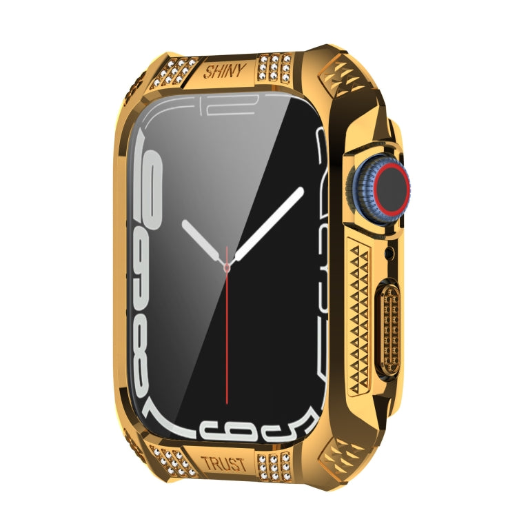 For Apple Watch Series 8 / 7 41mm Armor Diamond PC Toughened Film Integrated Protective Case